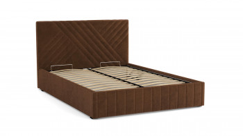 Кровать Гамма ш. 1400 (без основания для хранения) (велюр тенерифе шоколад) в Стрелке - strelka.mebel54.com | фото