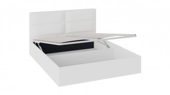 Кровать «Глосс» с мягкой обивкой и подъемным механизмом тип 1 (1400) (Белая) в Стрелке - strelka.mebel54.com | фото