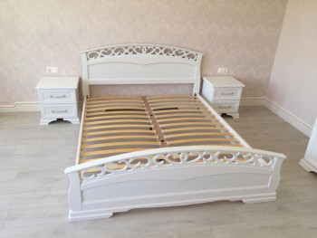 Кровать Грация-1 из массива сосны 900*2000 Белый античный в Стрелке - strelka.mebel54.com | фото