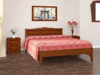Кровать Карина-7 из массива сосны 1200*2000 Орех в Стрелке - strelka.mebel54.com | фото