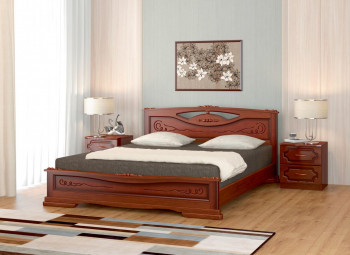 Кровать Карина-7 из массива сосны 1400*2000 Орех в Стрелке - strelka.mebel54.com | фото
