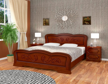 Кровать Карина-8 из массива сосны 1200*2000 Орех в Стрелке - strelka.mebel54.com | фото