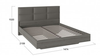 Кровать «Либерти» с мягким изголовьем и подъемным механизмом Хадсон/Ткань Грей/1400 в Стрелке - strelka.mebel54.com | фото