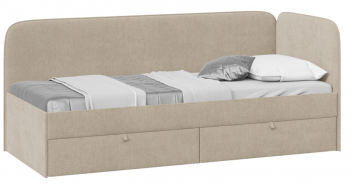 Кровать «Молли» с мягкой обивкой (900) тип 1 (Микровелюр Scandi Cream 03) в Стрелке - strelka.mebel54.com | фото