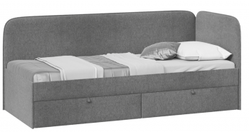 Кровать «Молли» с мягкой обивкой (900) тип 1 (Микровелюр Scandi Graphite 22) в Стрелке - strelka.mebel54.com | фото