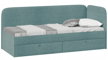 Кровать «Молли» с мягкой обивкой (900) тип 1 (Микровелюр Scandi Indigo 11) в Стрелке - strelka.mebel54.com | фото