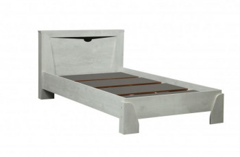 Кровать одинарная 33.07 с настилом "Лючия" (ш. 900)/(бетон пайн белый / венге / белый) в Стрелке - strelka.mebel54.com | фото