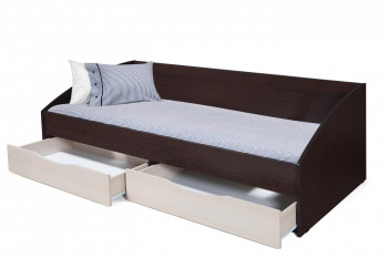 Кровать одинарная "Фея - 3" (симметричная) New (венге / вудлайн кремовый / ДВПО: белый) в Стрелке - strelka.mebel54.com | фото