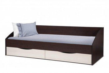 Кровать одинарная "Фея - 3" (симметричная) New (венге / вудлайн кремовый / ДВПО: белый) в Стрелке - strelka.mebel54.com | фото