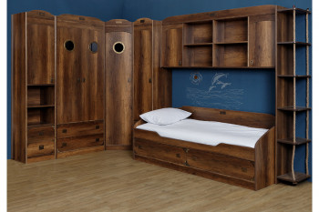 Кровать с 2-мя ящиками «Навигатор» (Дуб Каньон) в Стрелке - strelka.mebel54.com | фото