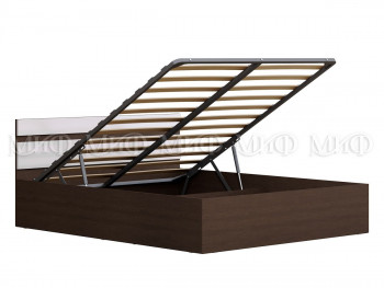 Кровать с подъемным механизмом Нэнси 1,4м (Венге/белый глянец) в Стрелке - strelka.mebel54.com | фото