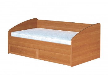 Кровать с ящиками с задней спинкой 900-1 без матраса Вишня Оксфорд в Стрелке - strelka.mebel54.com | фото
