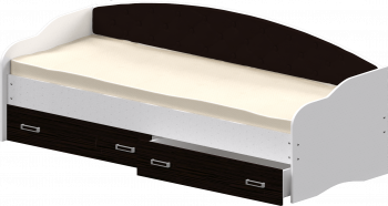Кровать Софа-7 с мягкой спинкой (800х1900) Белый/Венге в Стрелке - strelka.mebel54.com | фото