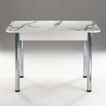 Кухонный стол 1100*700/400 ф 2 Пластик, мрамор белый в Стрелке - strelka.mebel54.com | фото