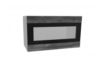 Лофт ПГСФ 600 шкаф верхний горизонтальный со стеклом и фотопечатью (Дуб бурый/корпус Серый) в Стрелке - strelka.mebel54.com | фото