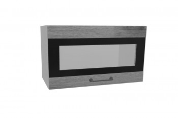 Лофт ПГСФ 600 шкаф верхний горизонтальный со стеклом и фотопечатью (Дуб цикорий/корпус Серый) в Стрелке - strelka.mebel54.com | фото