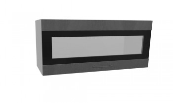 Лофт ПГСФ 800 шкаф верхний горизонтальный со стеклом и фотопечатью (Бетон темный/корпус Серый) в Стрелке - strelka.mebel54.com | фото