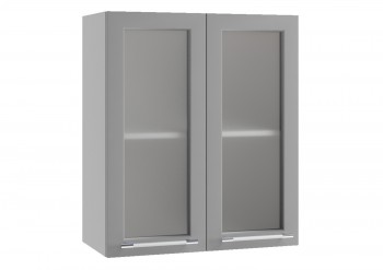 Лофт ПС 600 шкаф верхний со стеклом (Дуб бурый/корпус Серый) в Стрелке - strelka.mebel54.com | фото