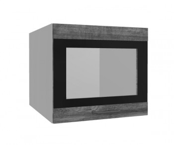 Лофт ВПГСФ 500 шкаф верхний горизонтальный со стеклом высокий с фотопечатью (Дуб бурый/корпус Серый) в Стрелке - strelka.mebel54.com | фото