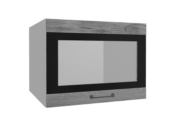 Лофт ВПГСФ 600 шкаф верхний горизонтальный со стеклом высокий с фотопечатью (Дуб цикорий/корпус Серый) в Стрелке - strelka.mebel54.com | фото