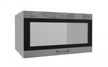 Лофт ВПГСФ 800 шкаф верхний горизонтальный со стеклом высокий с фотопечатью (Дуб цикорий/корпус Серый) в Стрелке - strelka.mebel54.com | фото
