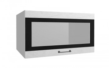 Лофт ВПГСФ 800 шкаф верхний горизонтальный со стеклом высокий с фотопечатью (Штукатурка белая/корпус Серый) в Стрелке - strelka.mebel54.com | фото