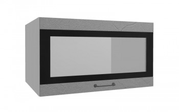 Лофт ВПГСФ 800 шкаф верхний горизонтальный со стеклом высокий с фотопечатью (Штукатурка серая/корпус Серый) в Стрелке - strelka.mebel54.com | фото
