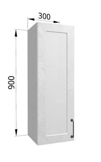 Лофт ВПС 300 шкаф верхний со стеклом высокий (Штукатурка белая/корпус Серый) в Стрелке - strelka.mebel54.com | фото