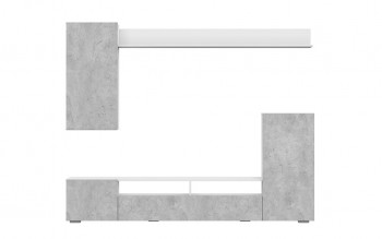 Мебель для гостиной МГС 4 (Белый/Цемент светлый) в Стрелке - strelka.mebel54.com | фото