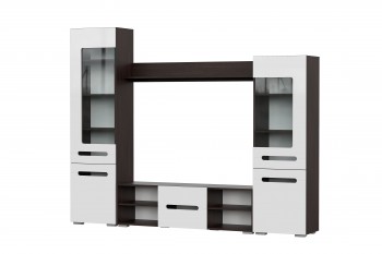 Мебель для гостиной МГС 6 (Исполнение 1/Венге/Белый глянец) в Стрелке - strelka.mebel54.com | фото