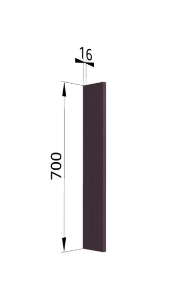 Панель торцевая (для шкафа торцевого верхнего) ПТ 400 Тито, Гарда (Пурпур) в Стрелке - strelka.mebel54.com | фото