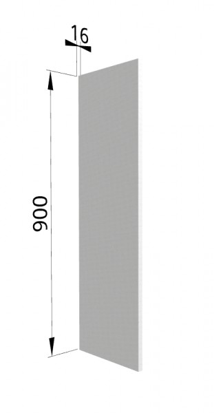 Панель торцевая (для шкафа верхнего высотой 900 мм) ВП Мелисса (Графит скин) в Стрелке - strelka.mebel54.com | фото