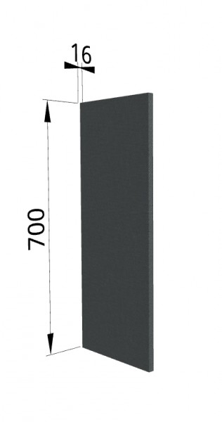 Панель торцевая П Квадро (для шкафа верхнего) Железо в Стрелке - strelka.mebel54.com | фото