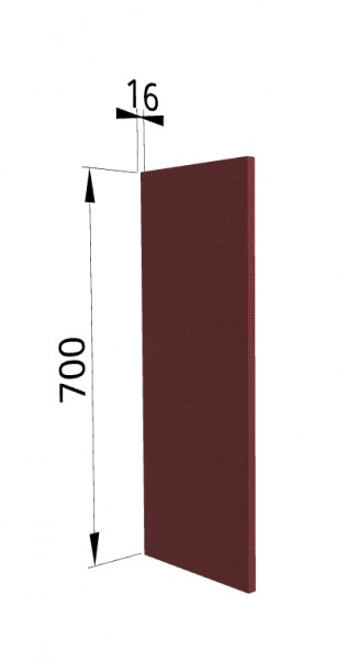 Панель торцевая П Квадро (для шкафа верхнего) Красная кожа в Стрелке - strelka.mebel54.com | фото