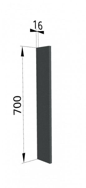 Панель торцевая ПТ 400 Квадро (для шкафа торцевого верхнего) Железо в Стрелке - strelka.mebel54.com | фото