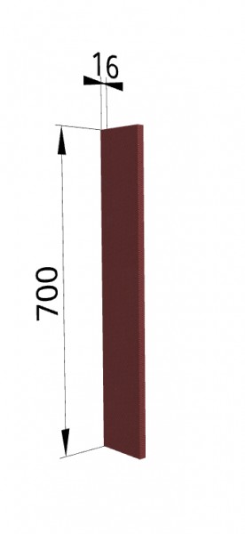 Панель торцевая ПТ 400 Квадро (для шкафа торцевого верхнего) Красная кожа в Стрелке - strelka.mebel54.com | фото