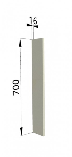Панель торцевая ПТ 400 Квадро (для шкафа торцевого верхнего) Ваниль кожа в Стрелке - strelka.mebel54.com | фото