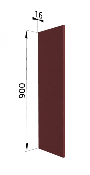Панель торцевая ВП Квадро (для шкафа верхнего высокого) Красная кожа в Стрелке - strelka.mebel54.com | фото