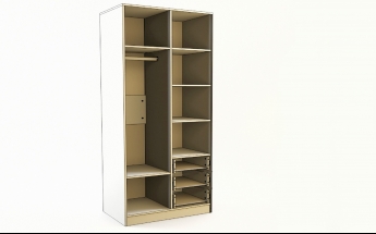 Шкаф 2-х створчатый с ящиками Лофт (Белый/корпус Дуб Сонома) в Стрелке - strelka.mebel54.com | фото