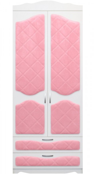 Шкаф 2-х створчатый с ящиками серии Иллюзия 36 Светло-розовый в Стрелке - strelka.mebel54.com | фото