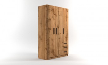 Шкаф 3-х створчатый с ящиками Шервуд (Дуб Вотан) в Стрелке - strelka.mebel54.com | фото