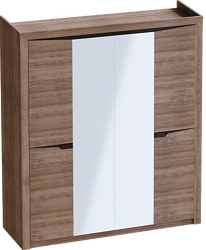 Шкаф четырехдверный Соренто с комплектом полок (3 шт)Дуб стирлинг/Кофе структурный матовый в Стрелке - strelka.mebel54.com | фото