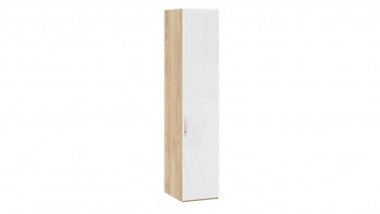 Шкаф для белья с 1 глухой дверью «Эмбер» Яблоня Беллуно/Белый глянец в Стрелке - strelka.mebel54.com | фото