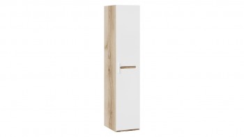 Шкаф для белья с 1-ой дверью «Фьюжн» Дуб Делано/Белый глянец в Стрелке - strelka.mebel54.com | фото