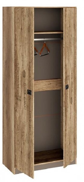 Шкаф для одежды «Пилигрим» (Дуб Каньон светлый, Фон серый) в Стрелке - strelka.mebel54.com | фото