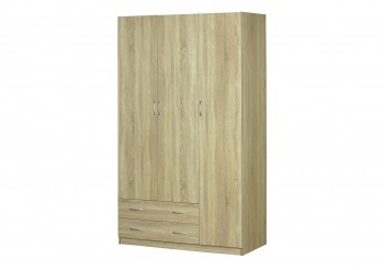 Шкаф для платья и белья 3-х дверный без зеркала Дуб Сонома в Стрелке - strelka.mebel54.com | фото