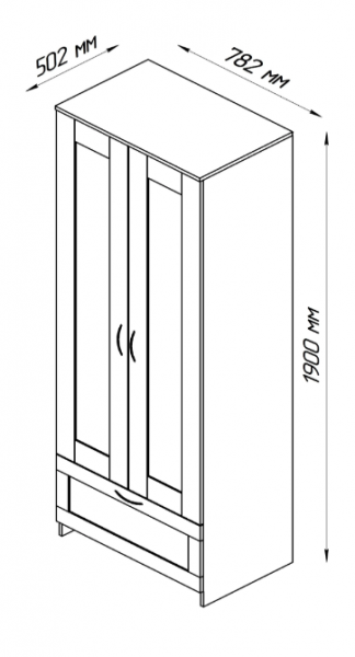 Шкаф двухдверный Сириус с 1 ящиком дуб сонома в Стрелке - strelka.mebel54.com | фото