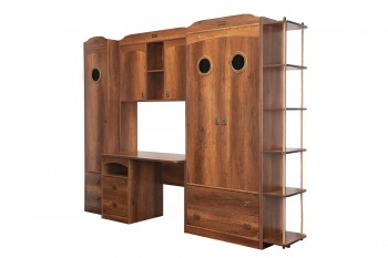 Шкаф комбинированный для белья с иллюминатором «Навигатор» (Дуб Каньон) в Стрелке - strelka.mebel54.com | фото