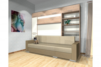 Шкаф-кровать с диваном Каролина в Стрелке - strelka.mebel54.com | фото