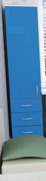 Шкаф-пенал №1 (полуоткрытый) Винтерберг/Голубой в Стрелке - strelka.mebel54.com | фото
